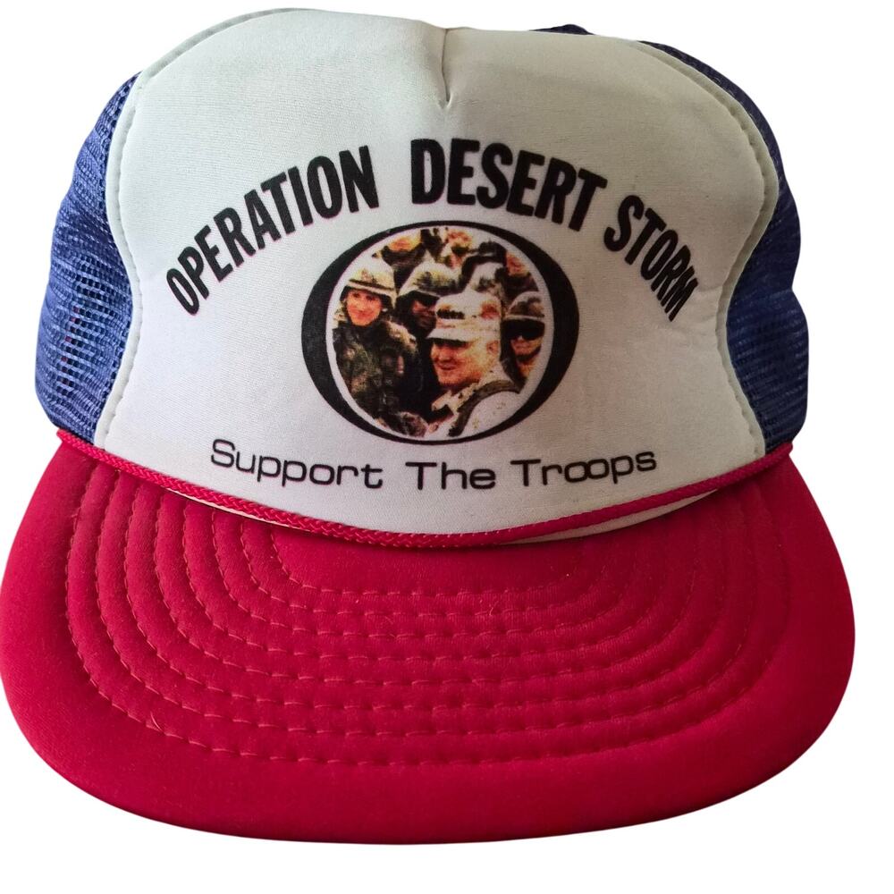 Vintage 1991 Operation Desert Storm Support The Troops Trucker Hat Nissin Cap